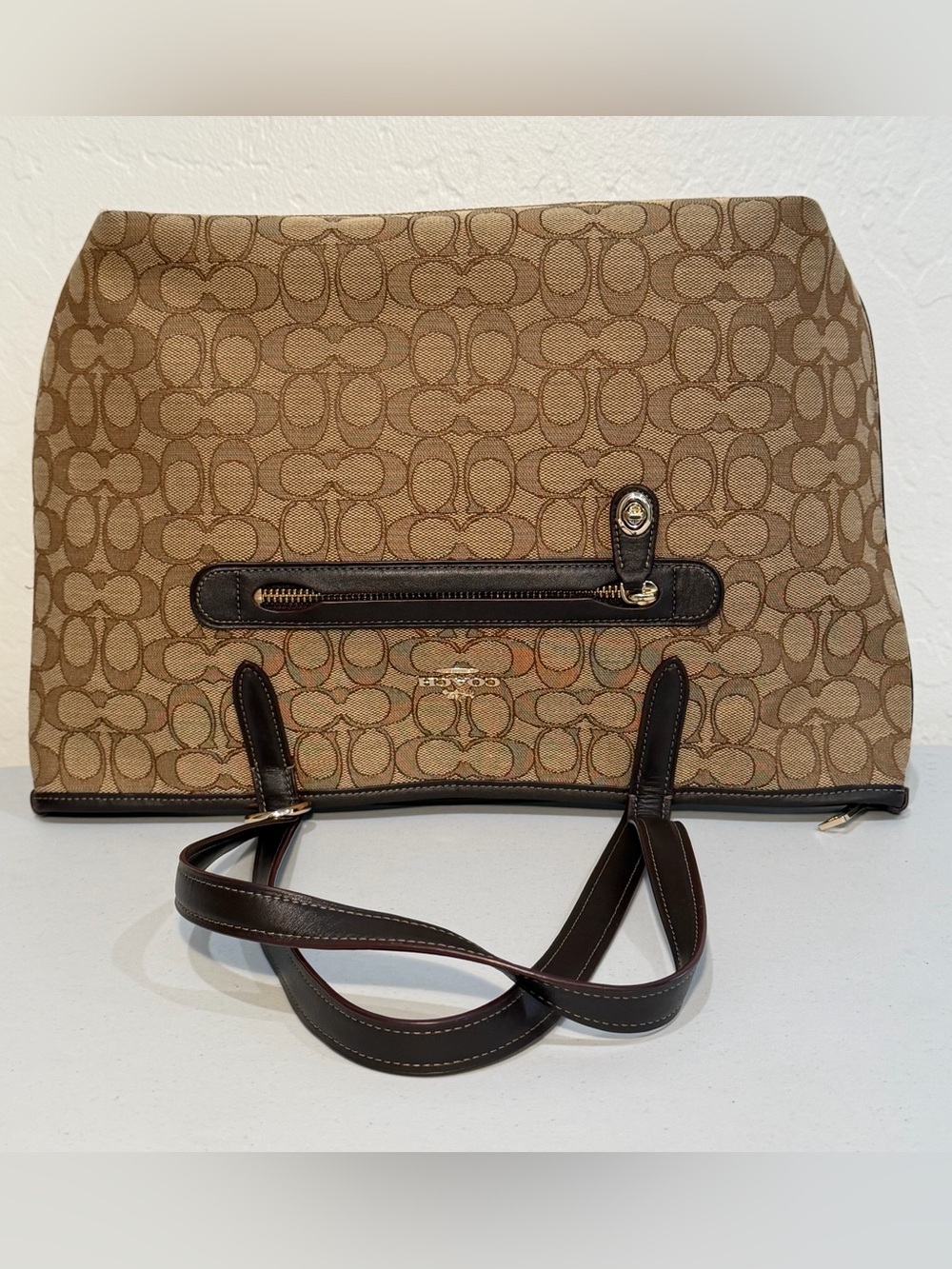 Coach Signature Jacquard Taylor Tote Bag - Picture 9 of 12